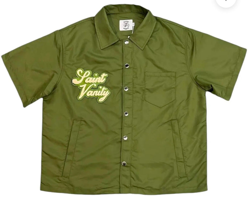 Saint Vanity Nylon Button Up Olive
