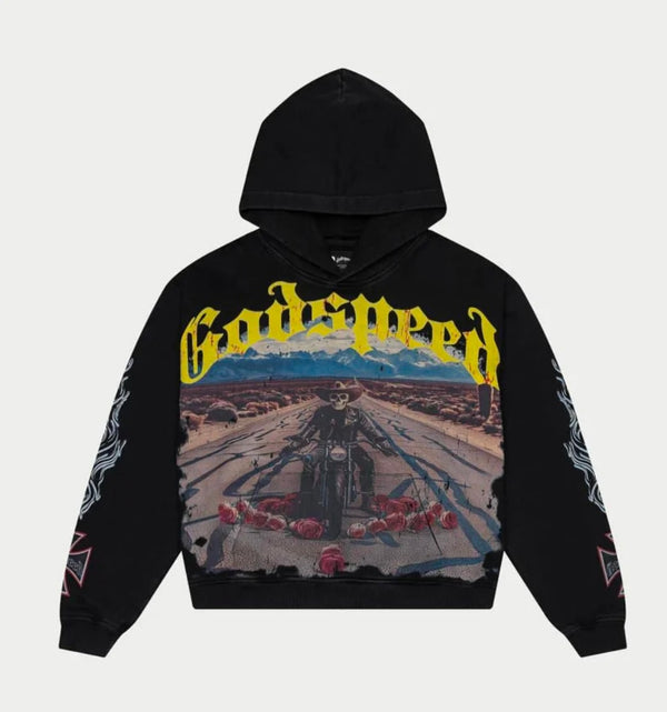 Godspeed Long Lonely Road Hoodie (Grey Wash)