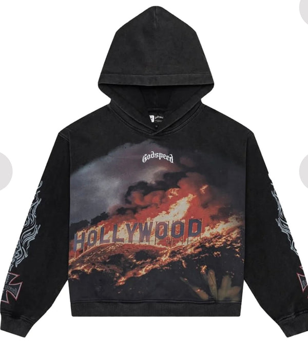 Godspeed Hollywood Inferno Hoodie (Grey Wash)