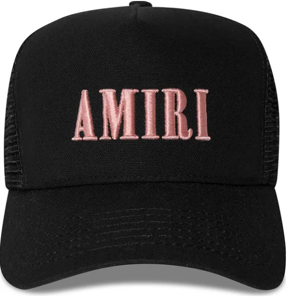 Amiri Core Logo Trucker Hat 'Black/Peach'