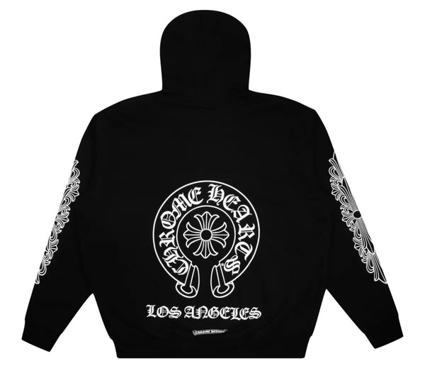 Chrome Hearts Horseshoe Floral Zip Up
Hoodie Black