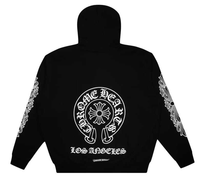 Chrome Hearts Horseshoe Floral Zip Up
Hoodie Black