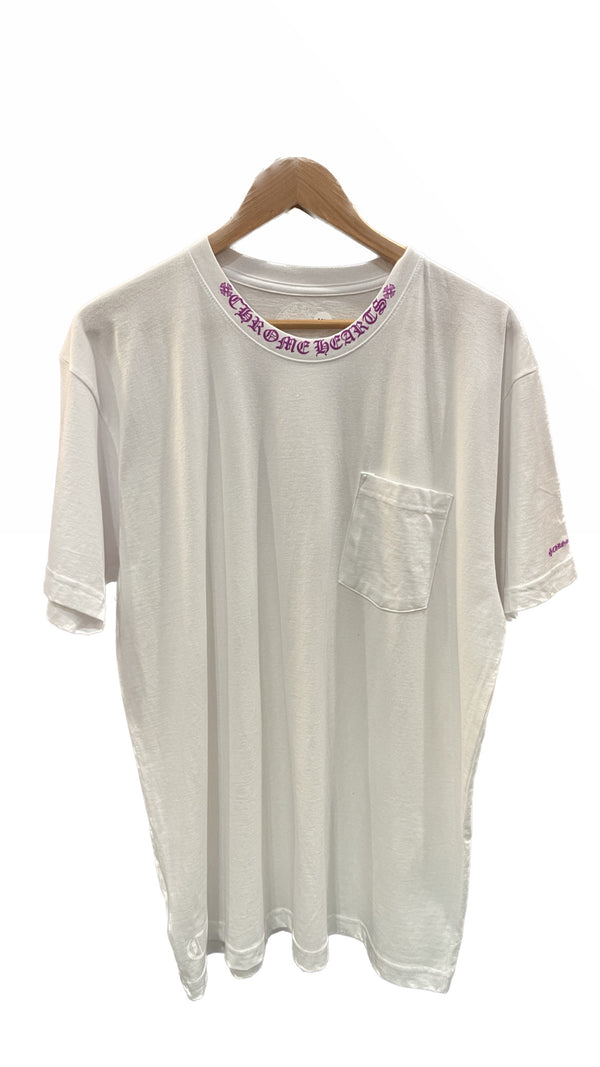 Chrome Hearts White T-Shirt Purple Letters