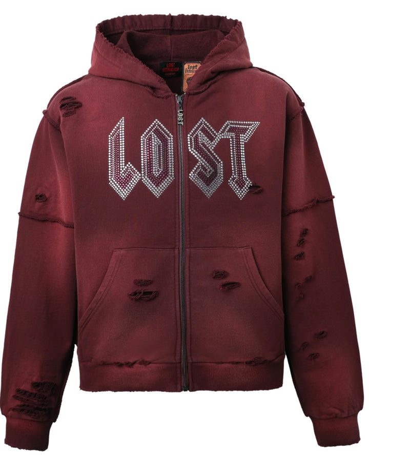 LOST INTRICACY Men Hoodie Burgundy