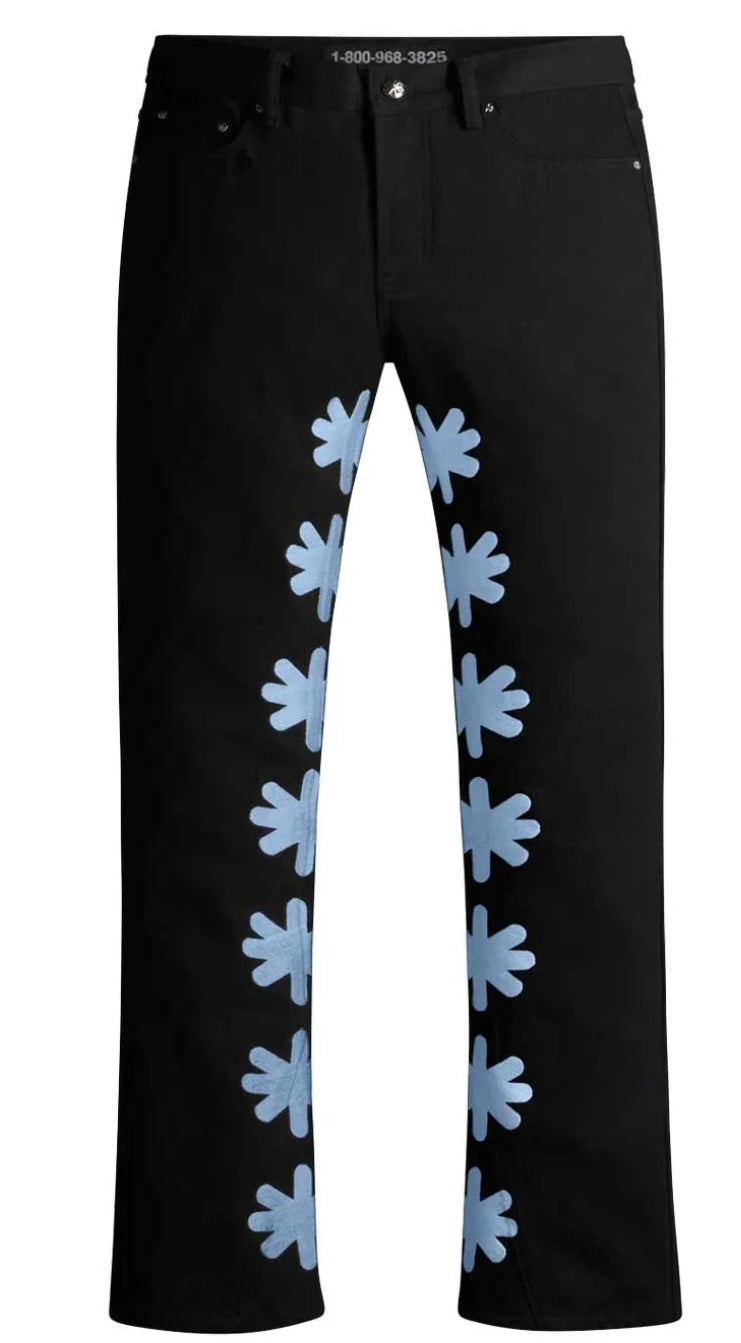 Lost Shdws Studded Sun Logo Denim Pant Blue/Bone