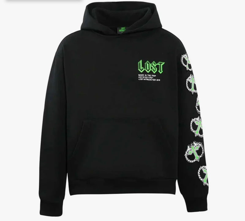 LOST INTRICACY Man Hoodie Emerald Green