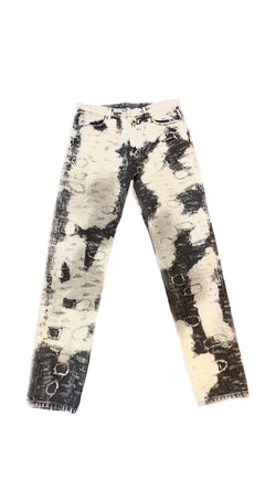 Givenchy Black & White Painted Jeans