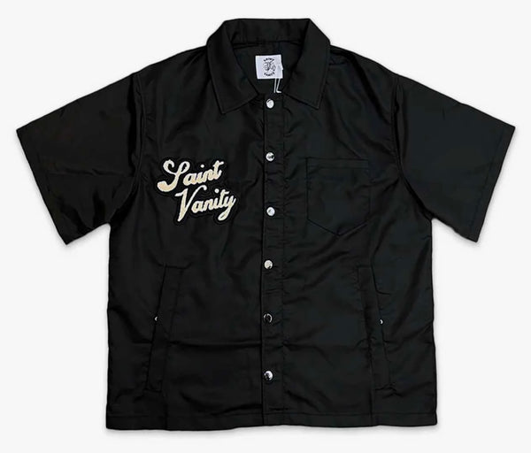 Saint Vanity Nylon Button Up Black