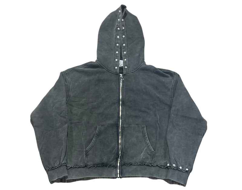 Saint Vanity Terry Zip Up Hoodie Black
