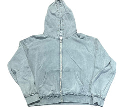 Saint Vanity Terry Zip Up Hoodie Light Gray