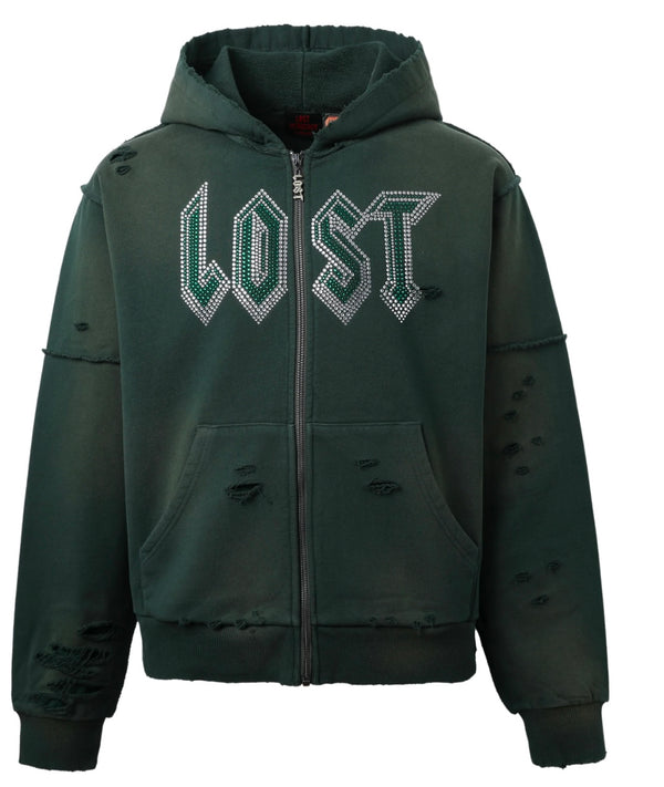 LOST INTRICACY Man Hoodie Emerald Green