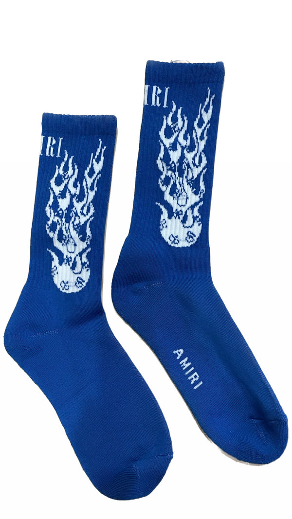 Amiri Flames Logo Socks