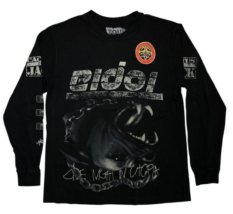 Travis Scott Longe Sleeve Tee I Heavy Washed Black