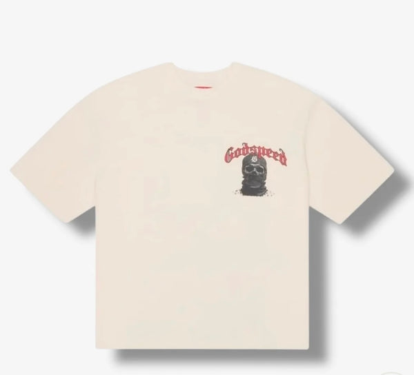 Godspeed Balaclava SZN T Shirt Bone/Red