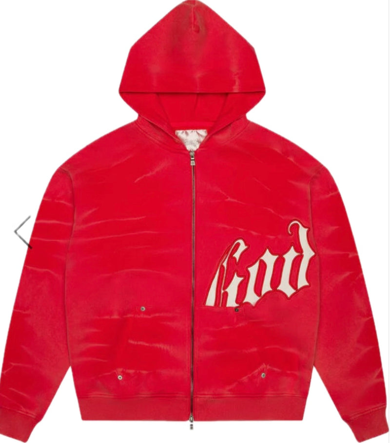 Godspeed OG Logo Zip Up Hoodie V2 (Red)
