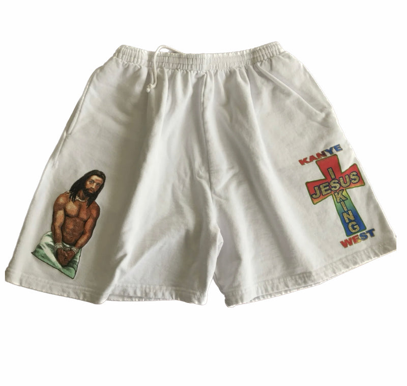 Kanye West Jesus is King Sweatshorts White