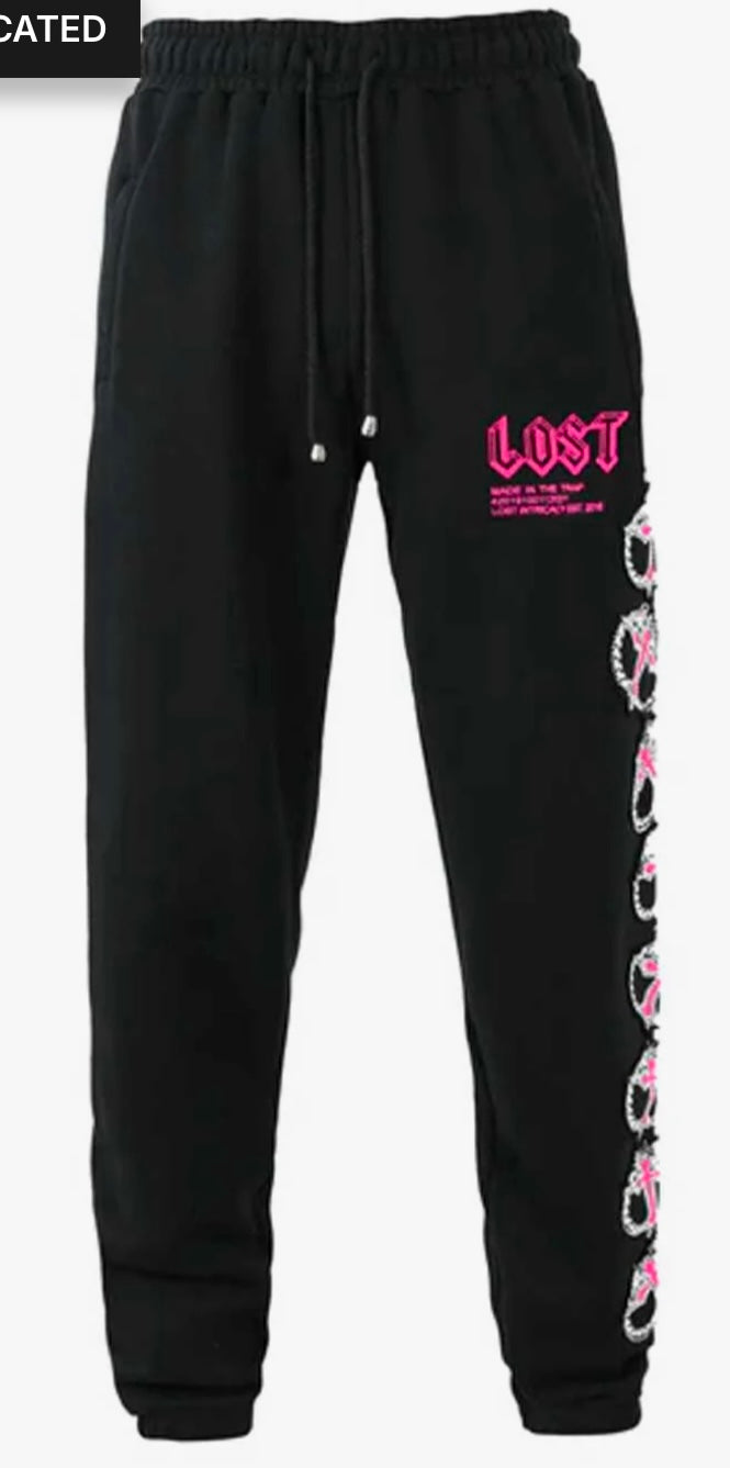 LOST INTRICACY Black/Pink MITT Pants