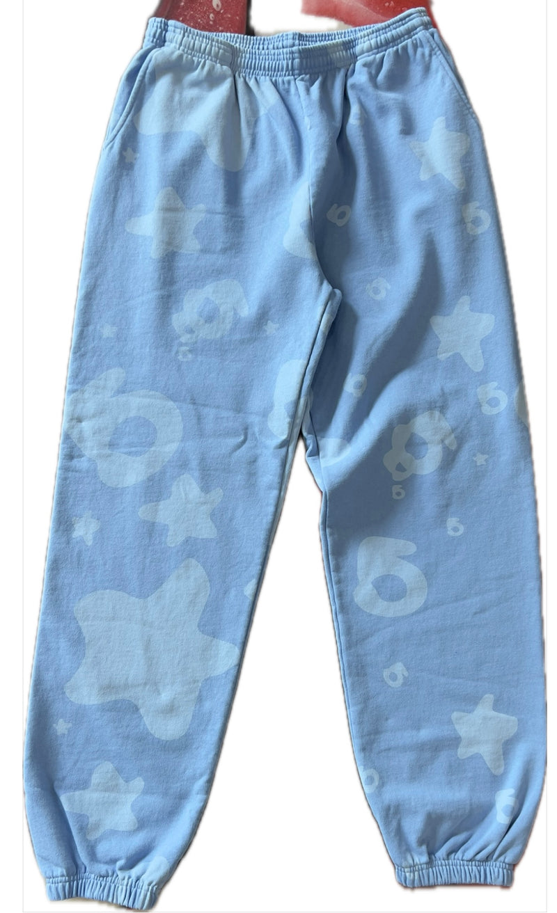 Dusty Blue Beluga Discharge Sweatpant
