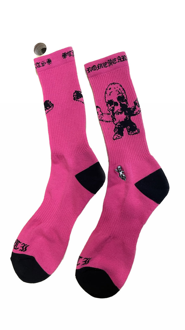 Chrome Hearts Pink Black Socks