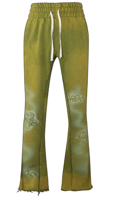 Lost Intricacy Green Flare Green Sweat Pants